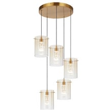 Ximena Metal & Glass LED 5 Light Pendant